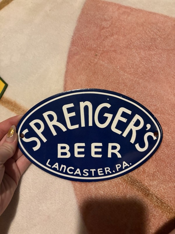 Porcelain Sprengers Beer Sign