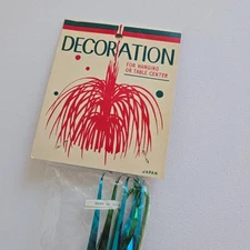 Vintage Metallic Foil Spray Hanging Table Party Decoration 12" Blue Green Retro