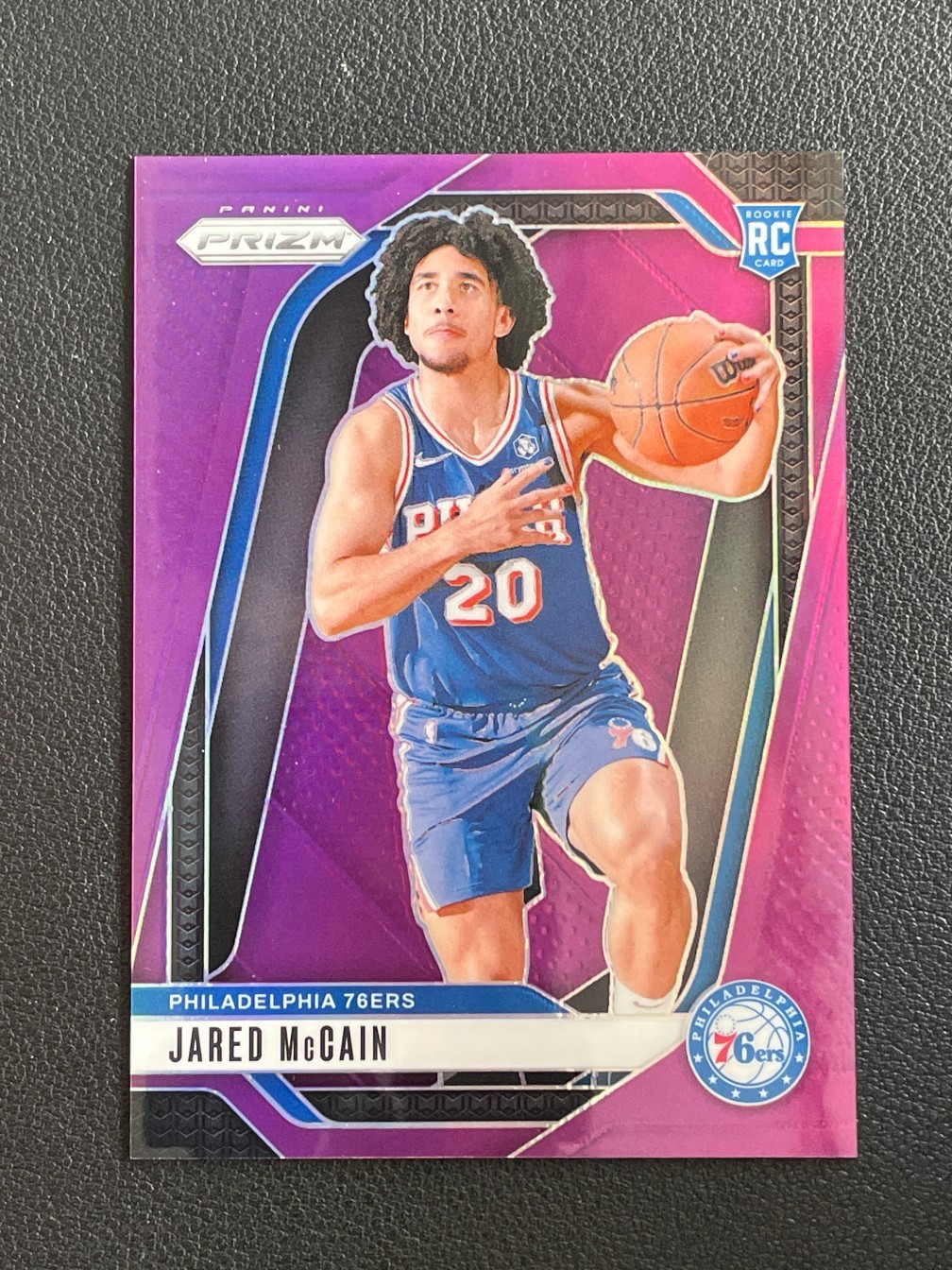 Jared McCain 2024-25 Panini Prizm Purple Prizm 29/99 RC #222