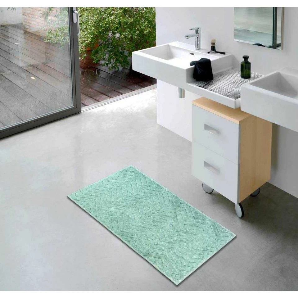 Duschvorleger Badteppich Badvorleger - etérea Darmstadt - Türkis Rosa Blau Grau - Bild 2 von 2