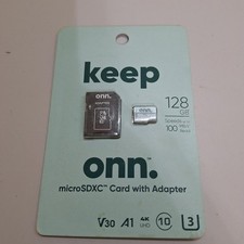 Onn 128GB microSDXC Card V30 A1 U3 4K With Adapter