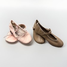 Lot Of 2 Dance Shoes- Tap Girls Size 9, Ballet Danskin Size 11