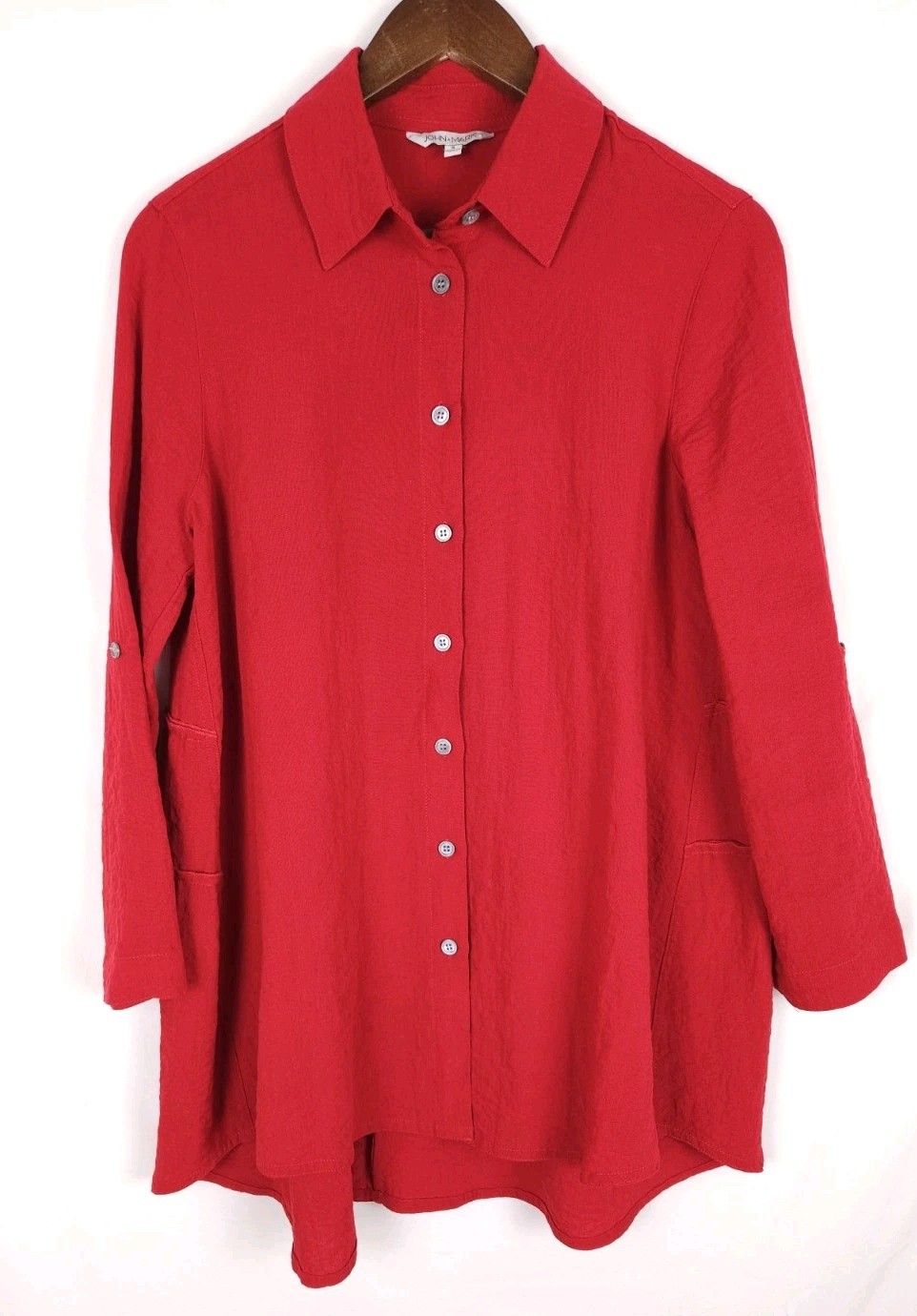 John Mark Size Small Solid Red Ruffle 3/4 Roll Ta… - image 2