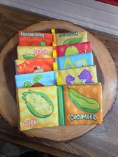 Baby Soft Cloth Books, Educational Activity Crinkle Books -Set of 5-Tags Missing