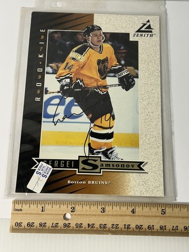 Sergei Samsonov Signed 1997-98 Pinnacle 5x7 Hockey Card Bruins - Picture 3 of 4