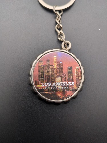 BOTTLE OPENER  - Los Angeles California Skyline Souvenir - KEYCHAIN - Picture 1 of 3