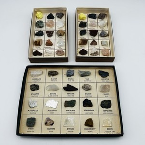 MCM Vintage Rock Minerals Collection 3 Boxes Labeled Specimens