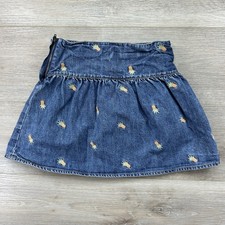 Gymboree 2004 Girls Size 6 Dark Blue Denim Pineapple Mini-Skirt Zip Up