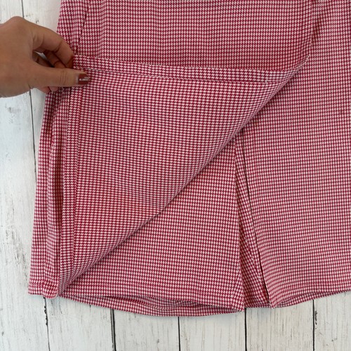 Brooks Brothers Country Club Red/White Houndstooth Wrap Skort Shorts Size 2 - Picture 4 of 15