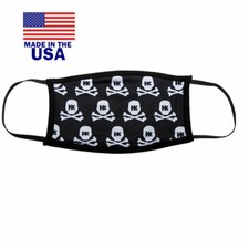 HK Army Washable Dual Layer Cloth Face Cover Made in USA - All Over Crossbones