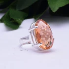 Morganite Gemstone 925 Sterling Silver Christmas Gifts Ring Jewelry All Size