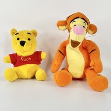Lot of 2 Plush Winnie the Pooh and Tigger Disney Stuffed Animals Pooh Rattles