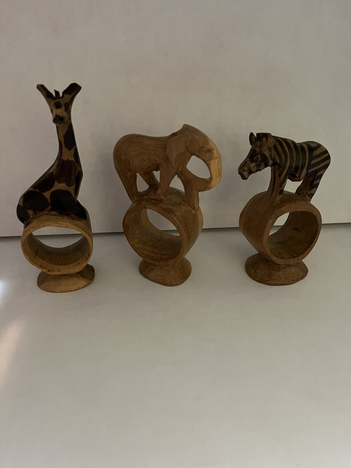 Kenya Hand Carved Wooden African Animal Napkin Rings Set Of Six eBay