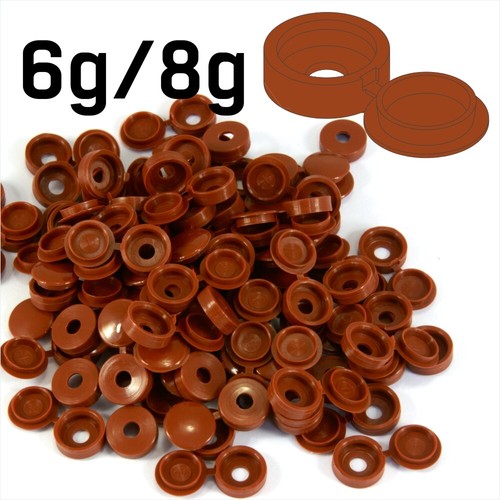20 COLOUR SMALL PLASTIC HINGED SCREW FOLD OVER COVER CAPS 6g/8g Gauge M3.5 & M4 - Picture 68 of 81