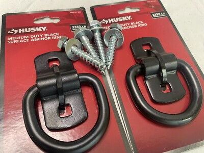 #ad X2 2 Pk Husky Medium Duty Black Surface Anchor Ring With Anchor Bolts $19.95