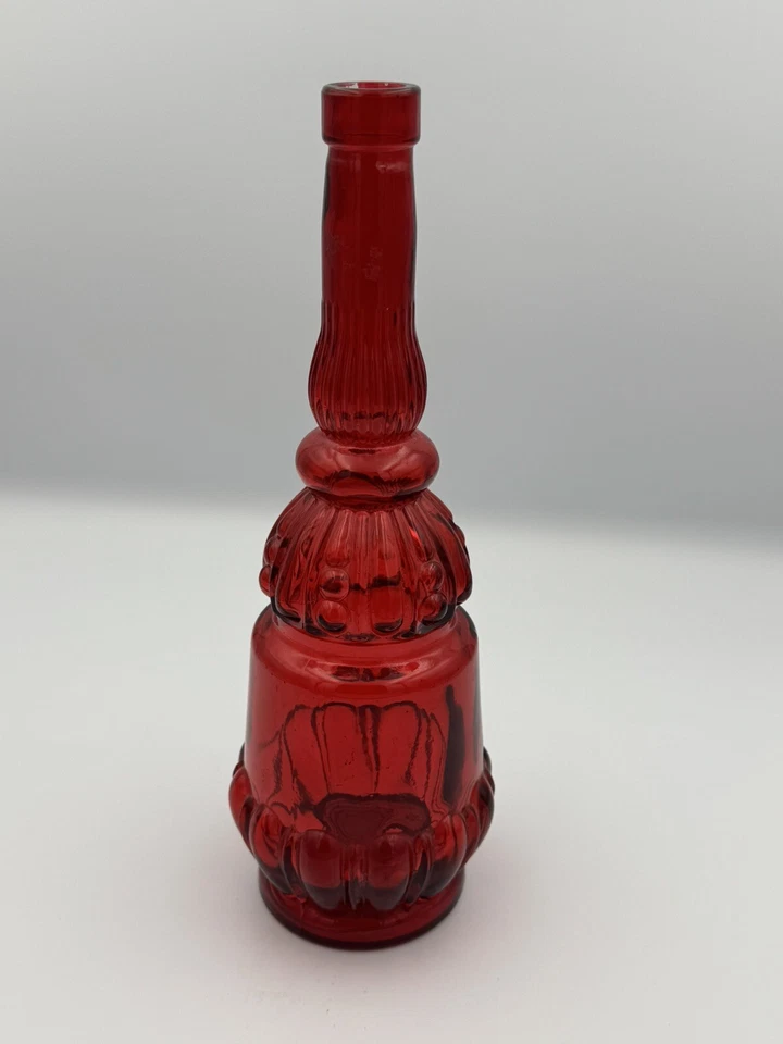 Jarrón Botella Vidrio Decorativo Himark Rojo Brillante, Pieza Decorativa 13" Alto España Foto 2 de 4