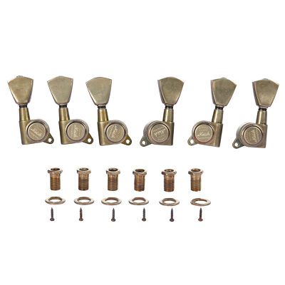 KAISH 3x3 Relic Nickel Locking Tuners Tuning Pegs fits Les Paul/SG/ES/Acoustic