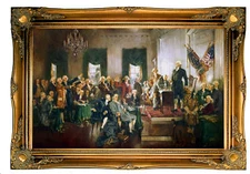 Christy Signing of the Constitution 1940 Wood Framed Canvas Print Repro 19x30