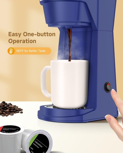 Cafetera teglu de una sola porción para K Cup Pod y café molido 2 en 1, K Cup Coff