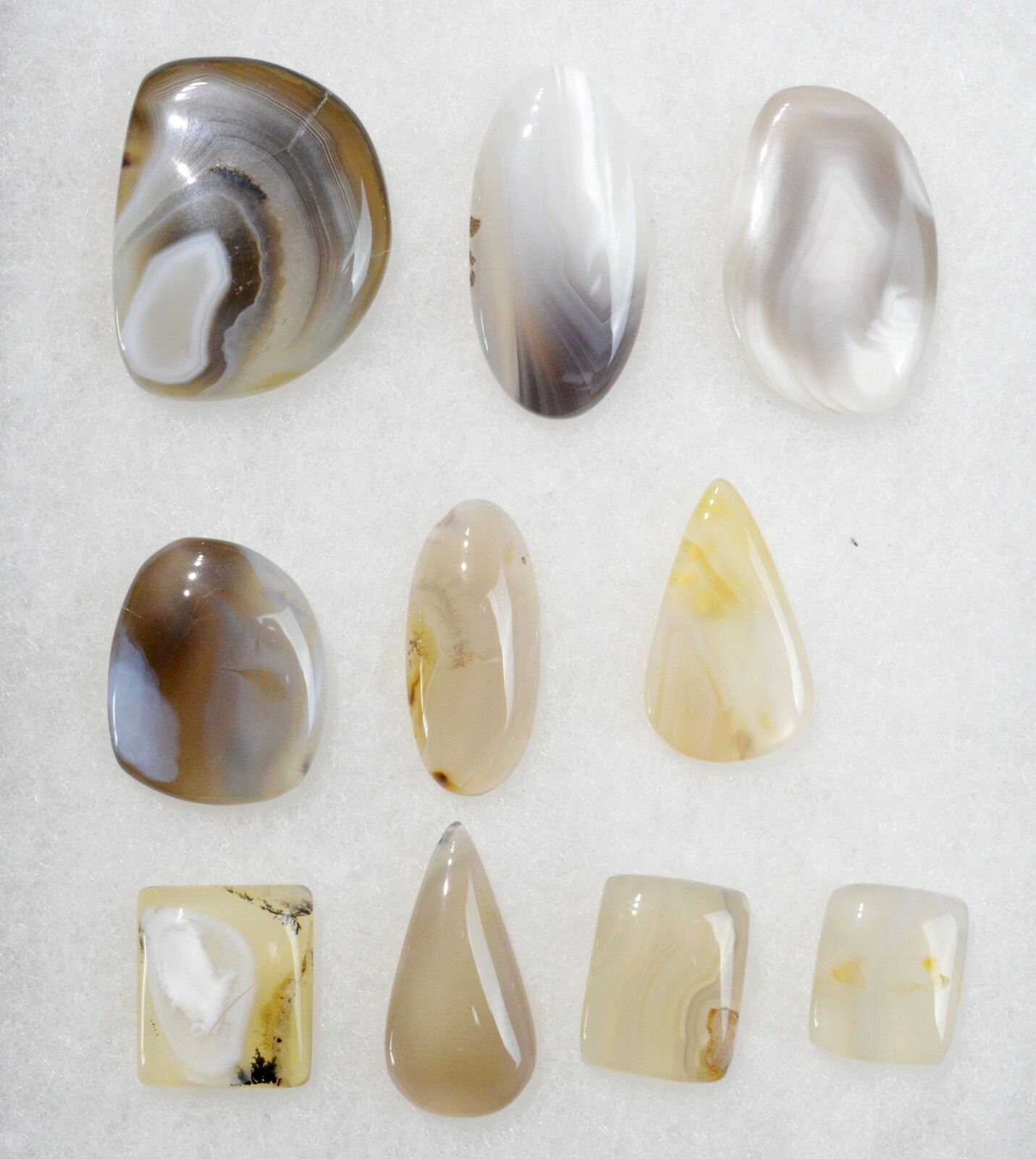 Agate lot x10 pierres naturelles BY48 de 294 carats sans traitement pour création pure