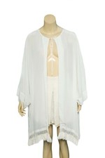 Anthropologie Coverup Free Size Women's Casual Crochet Lace White Boho NEW 21446