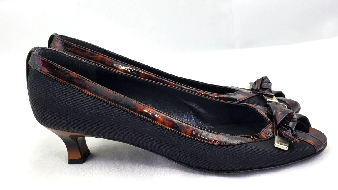 Black peep sales toe kitten heels
