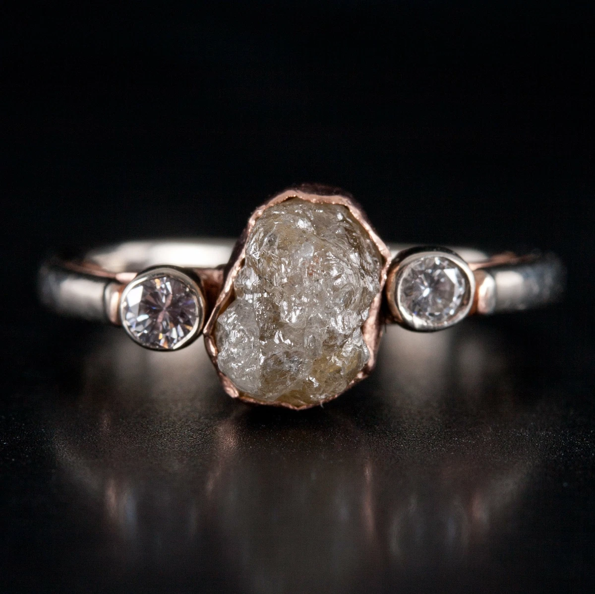 Rose Gold Rough Diamond Ring