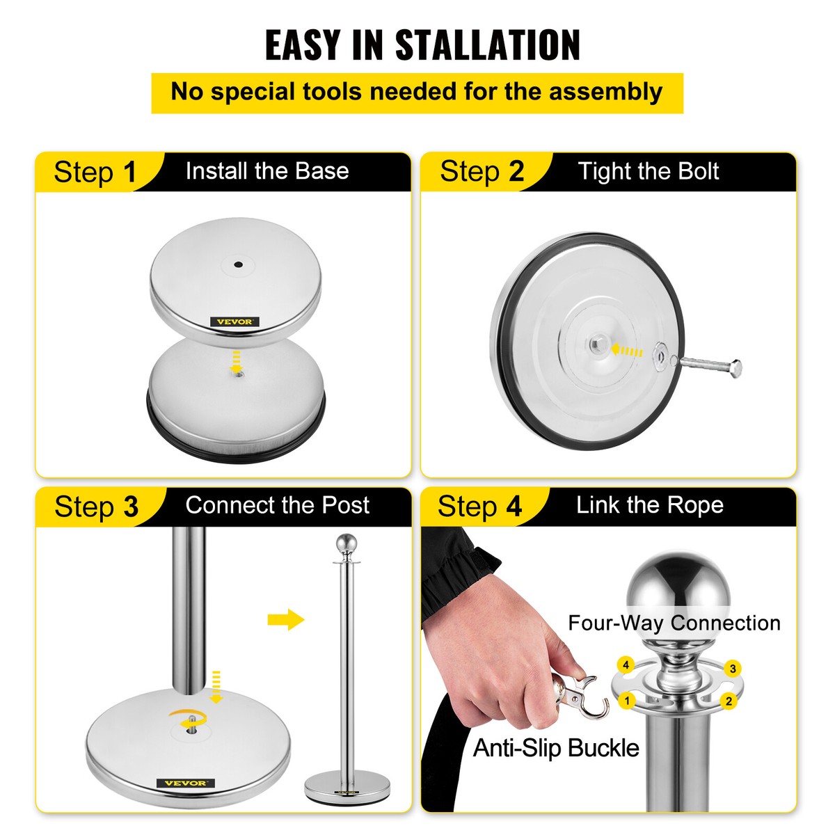 Corda Velluto Per Controlo Folla 1,5m - Con Ganci Industriali, Elegante E Resistente - Foto 12