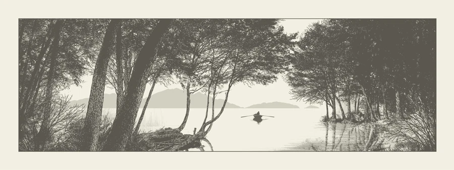 DAN MCCARTHY - Débil Luz del Sol de Septiembre RARO FIRMADO arte serigrafía barco de pesca Foto 2 de 2