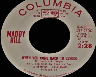 Vintage Record,MADDY HILL: I'M GOING STEADY WITH A MEMORY, PROMO,45 rpm,1964,Pop