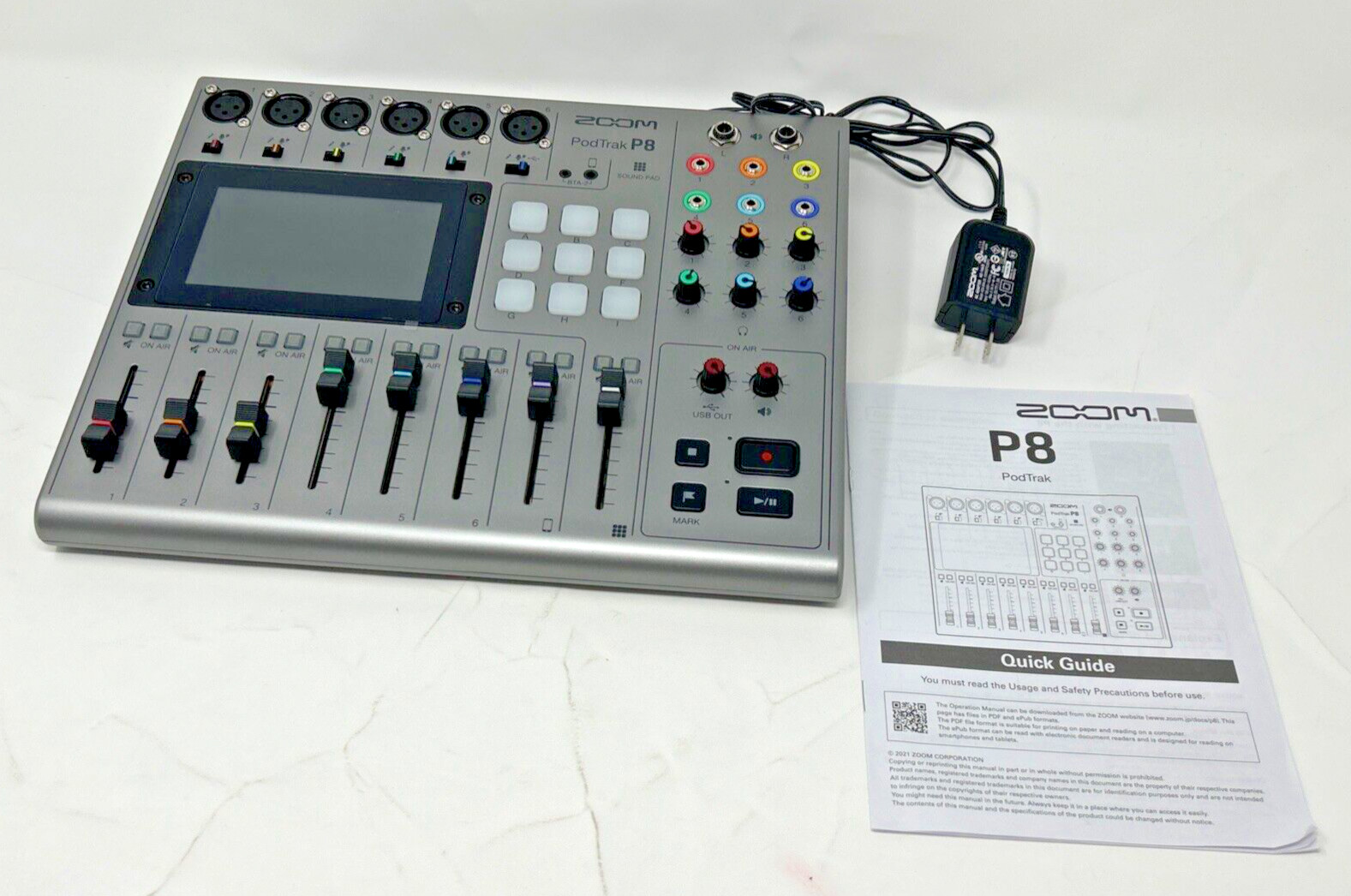 Zoom PodTrak P8 8-Channel Podcasting Production Studio Mixer w/ 6 Mic Preamps