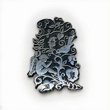 Vintage D’MOLINA Taxco TM-90 Etched 925 Sterling Silver BOTANICAL  Brooch 13.9g