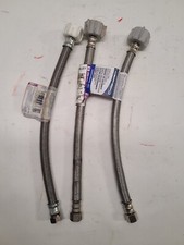  Assorted Braided SS Toilet Supply Line 12" 3/8 Comp 7/8 Female Ballcock Lot 3