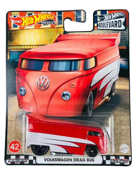 2022 Hot Wheels Premium Boulevard Volkswagen Drag Bus Red 2022 Hot Wheels Premium Boulevard Volkswagen Drag Bus Red
