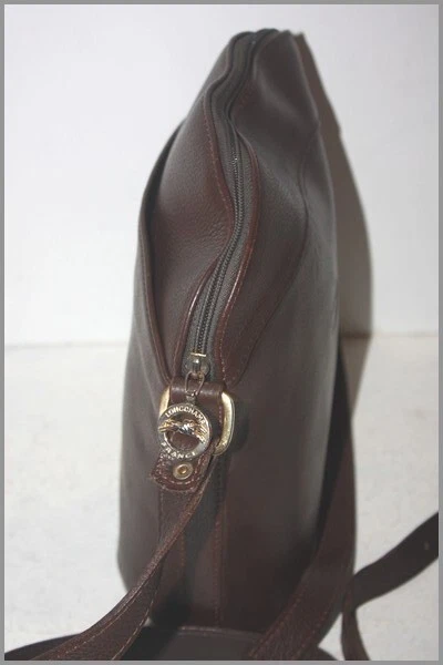 LONGCHAMP Sac Bandoulière Vintage Cuir Marron BON ETAT - Photo 4/4