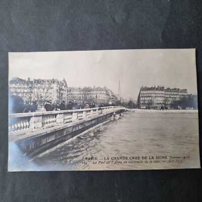 AK Paris Hochwasser Januar 1910 Pont De L'Alma Fotokarte