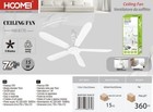 x Ventilatore da Soffitto HOOMEI HM-8170 5 Pale 70cm 15W Basso Consumo