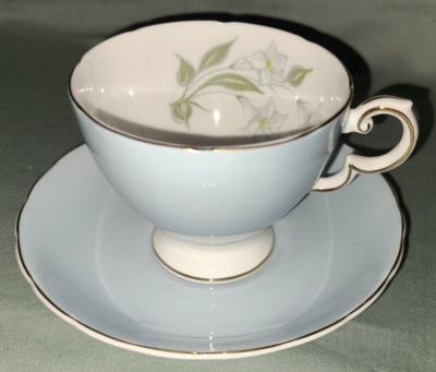 Susie Cooper スープチューリン Susie Cooper china footed tea cup & saucer, pale robin's egg blue