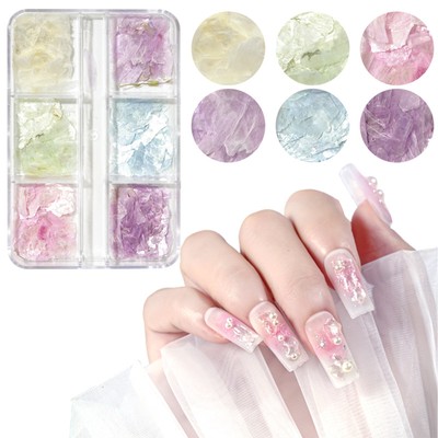 3D Irregular Shell Nail Glitter Sequins Set Iridescent Flakes DIY Charm Manicure