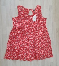 BRAVE SOUL size 22 red FLORAL SKATER DRESS casual SLEEVELESS white HOLIDAY 