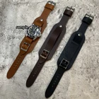 Size 16/18/20/22mm Biker Rock Bund Style Cow Leather Cuff Watch Strap Band #102A