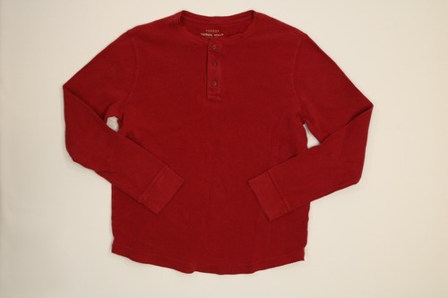 Mens Sonoma Red Henley Long Sleeve T 