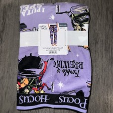 Disney Hocus Pocus Halloween Woman's sz S 2X 3X Velour sleep Pant W pockets New
