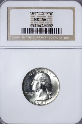 GEM BU 1941-D Washington Quarter NGC MS66 Blazer TYLB