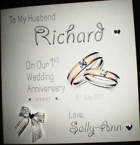 HANDMADE PERSONALISED WEDDING  ANNIVERSARY  CARD  1ST 2ND  3RD 