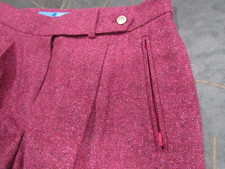 SILK WOOL ESCADA S M 6 tall PINK Burgundy Tailored wideleg Dress Pants RICH BOHO