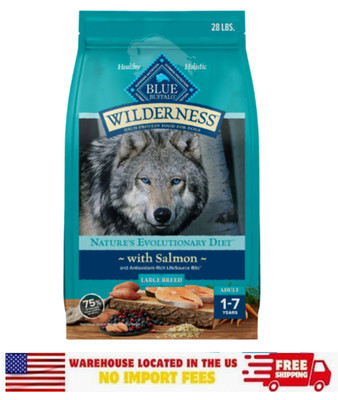 Blue Buffalo Wilderness Natural High-Protein Dry Food for Dogs, Salmon, 28-lb