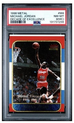 1996 Michael Jordan Metal Decade of Excellence #M4 Bulls MC PSA 8