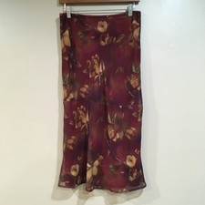 Vintage Y2K Studio Y Fairy Vamp Whimsigoth Grunge Skirt Womens L Burgundy Floral