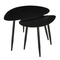 Mica Decorations Beistelltisch – 2Er Set – L80 X B60 X H47 Cm – Metall – Schwarz